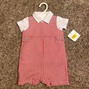 ⚓️♥️ NWT Adorable Starting Out Red Shortall & Polo Shirt Two Piece ⚓️♥️